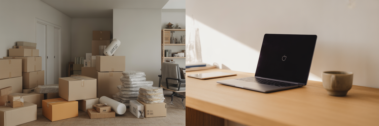 Comparativa de espacio de trabajo para productos físicos y digitales