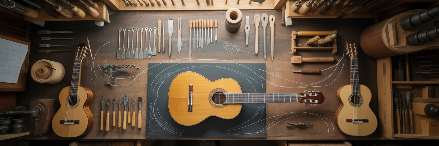 Herramientas de marketing organizadas en un taller de artesanía