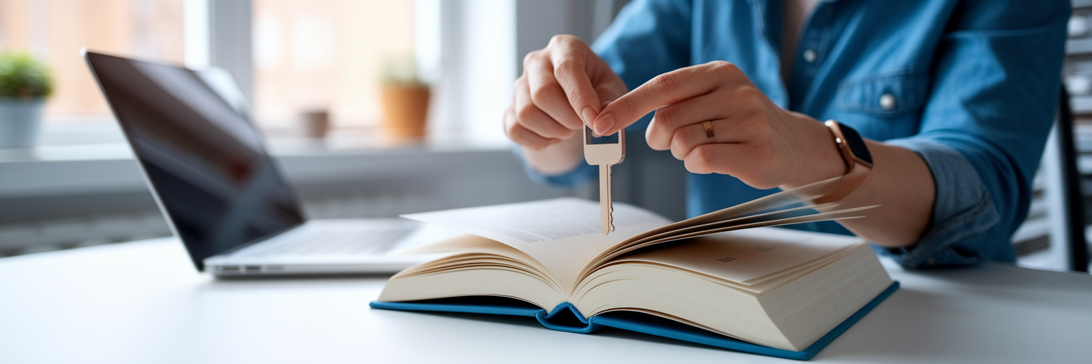 Golden digital key unlocking a holographic book